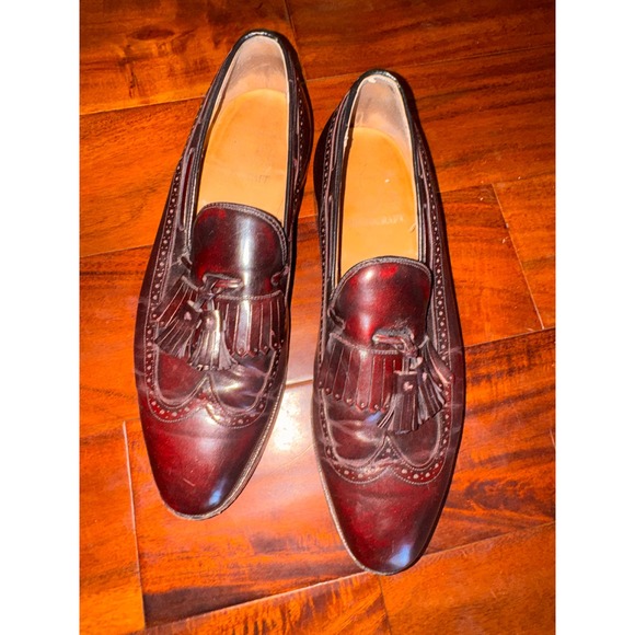 Johnson & Murphy Other - Johnson & Murphy Wingtip Tassel Loafer Burgundy Leather Men's Dress Shoes Size 9